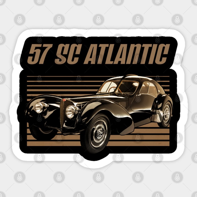 Bugatti 57 SC Atlantic 1938 Awesome Automobile Sticker by NinaMcconnell